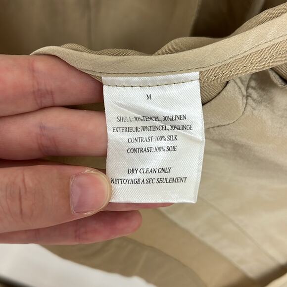 Brochu Walker Tencel-Linen Blend Lightweight Single Button Blazer Silk Trim Med - Picture 9 of 11